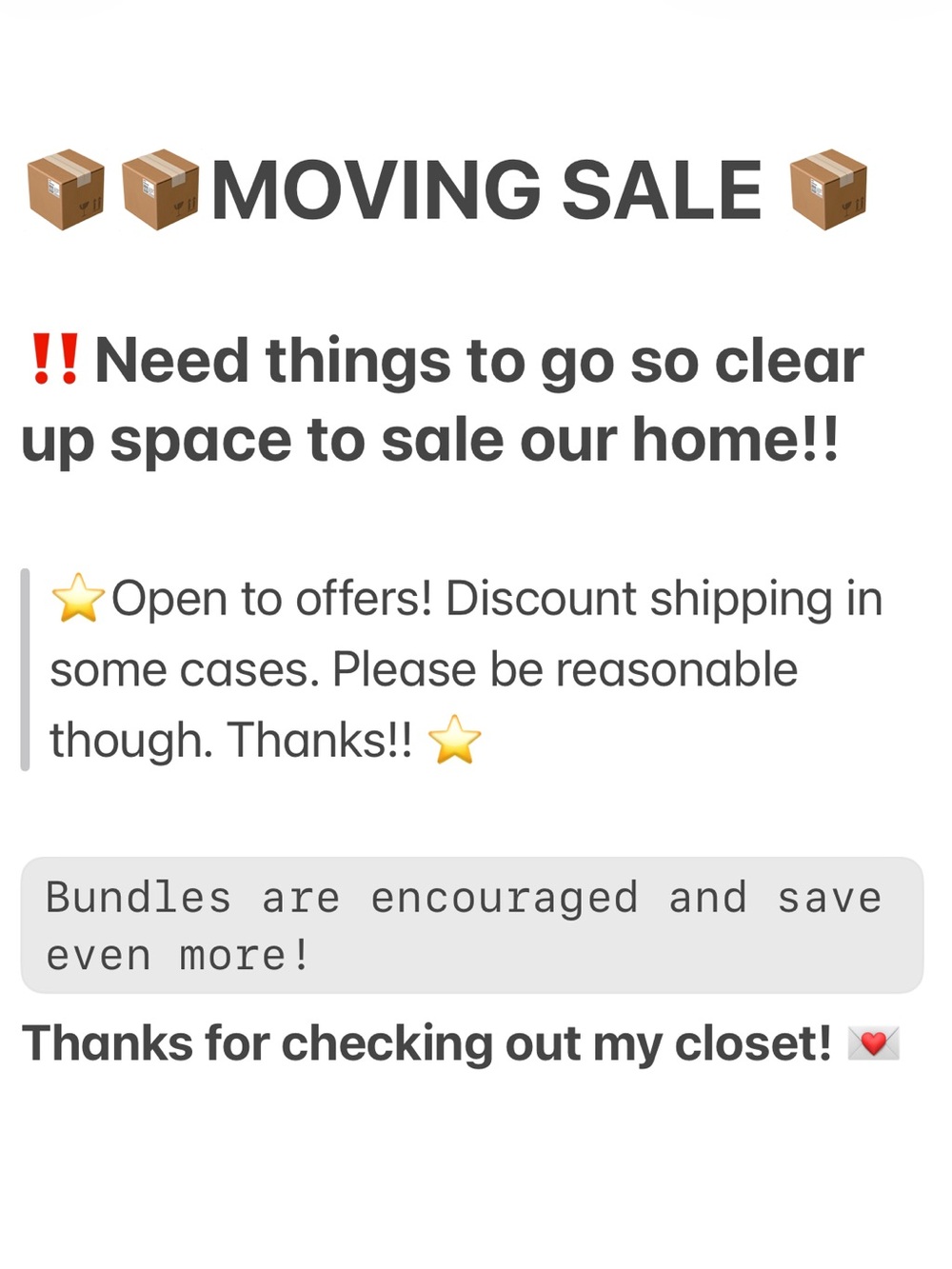 ⭐️📦📫Open to offers!! Please be considerate.⭐️🏠🛍️